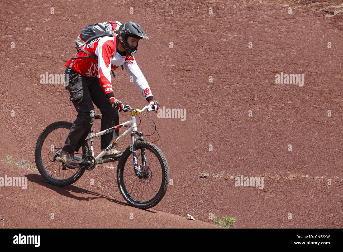 Discesa per la mountain bike, Saint Jean de La Blaquiere, Herault, Francia Foto Stock