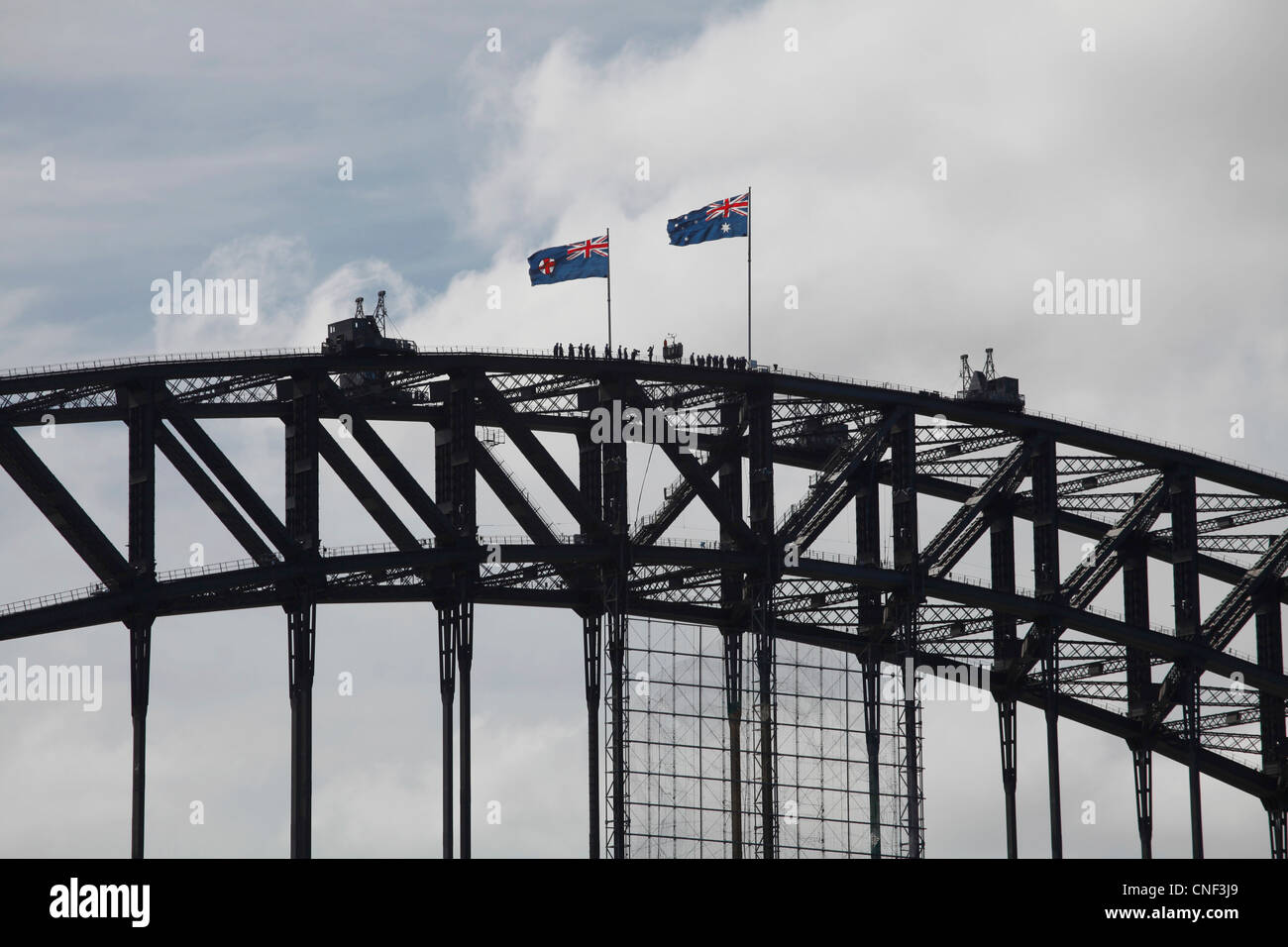 Persone che salgono il Ponte del Porto di Sydney, Australia, come parte del ponte di esperienza evento Foto Stock