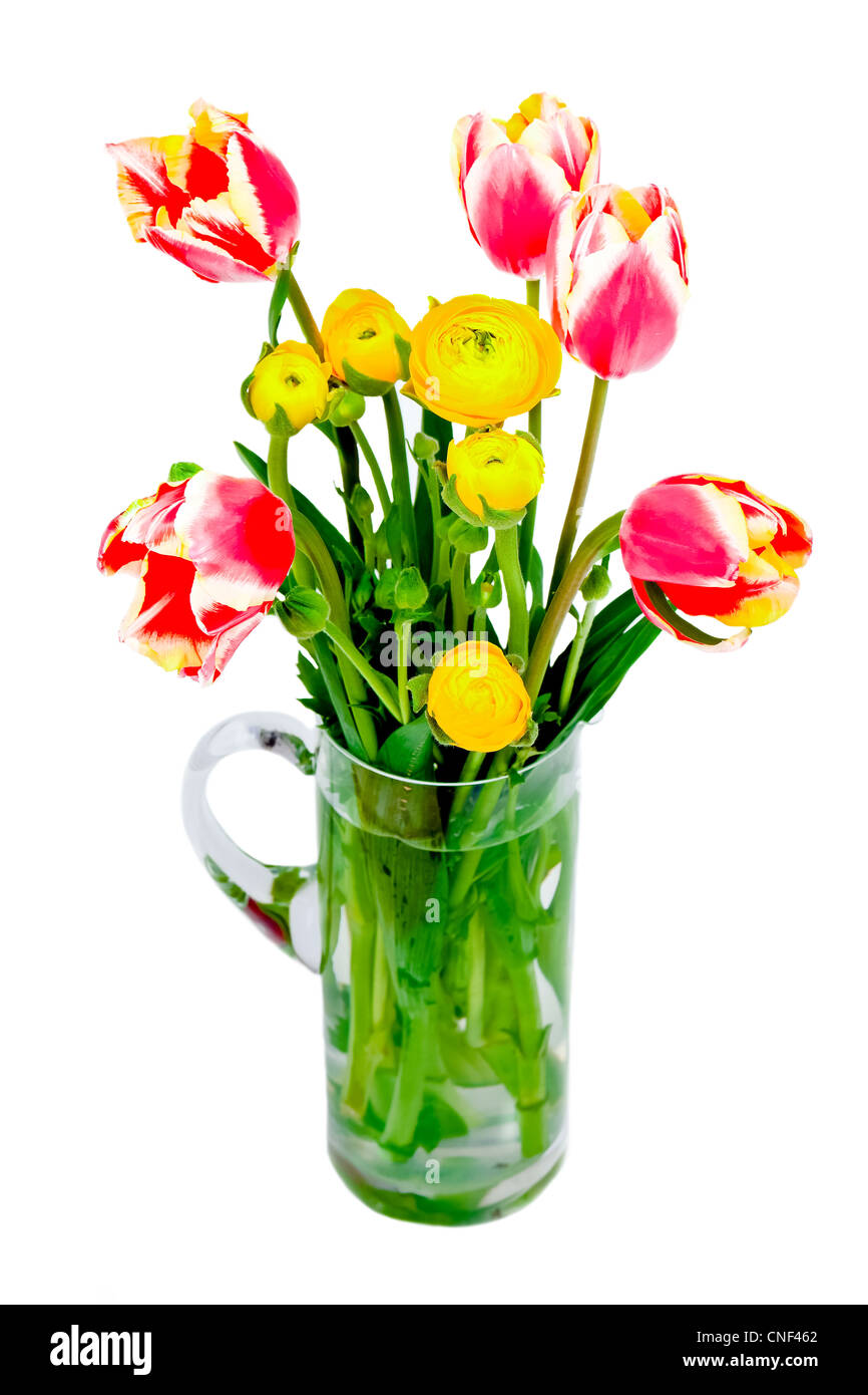 Tulipani e roselline Foto Stock