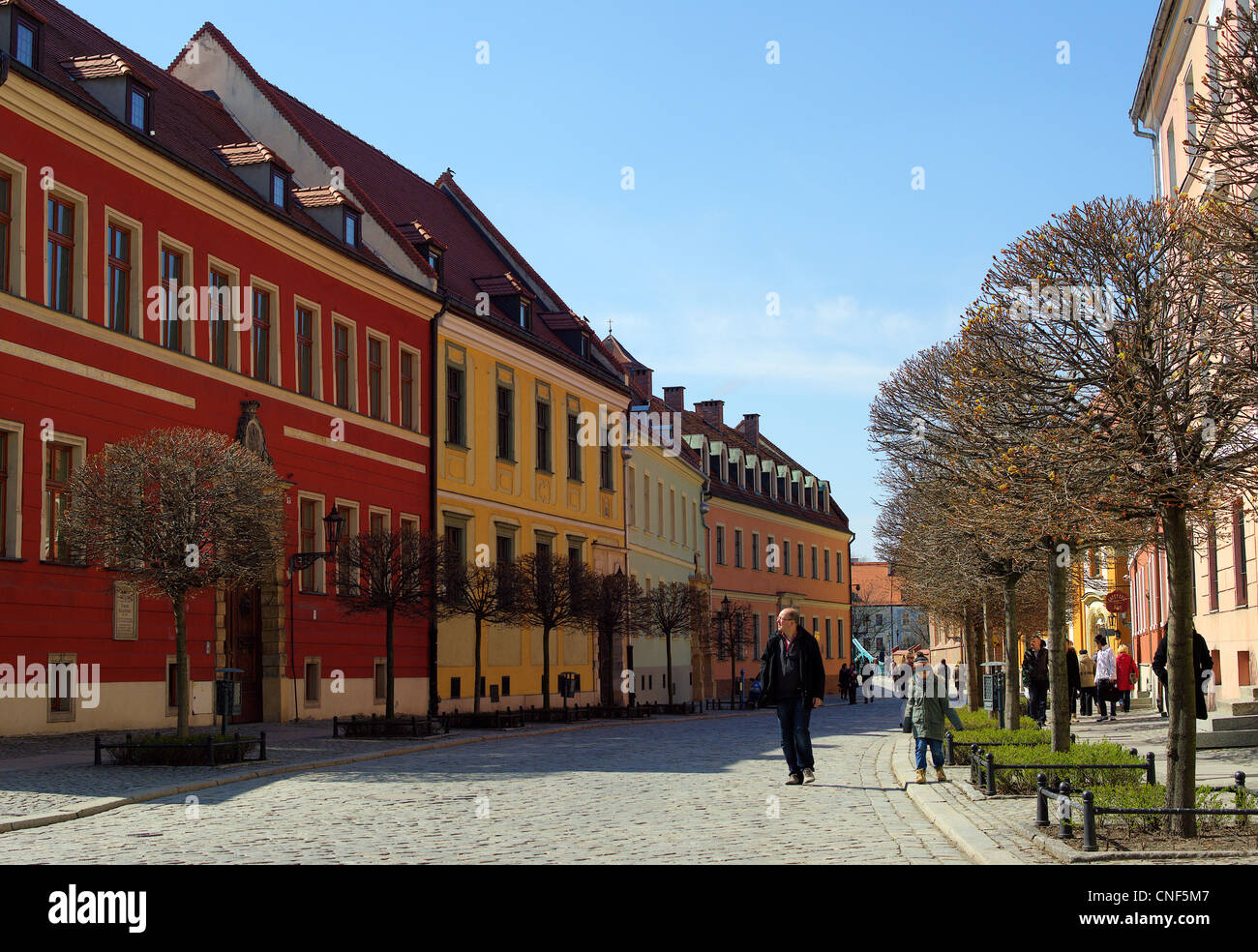 Wroclaw Ostrow Tumski in una molla giornata di sole Foto Stock