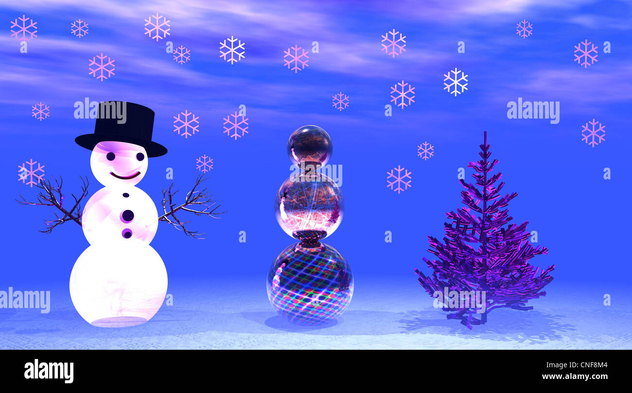 uomo di neve blu Foto Stock