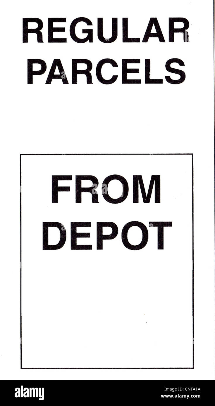 Canada Post utilizza una gamma di etichette ed etichette per vari pezzi di apparecchiature, quali mono, vasche piatte, lettertainers ed etichette per uso generico. Questi tag contribuiscono a garantire una gestione e un'organizzazione efficienti all'interno della rete postale. Foto Stock
