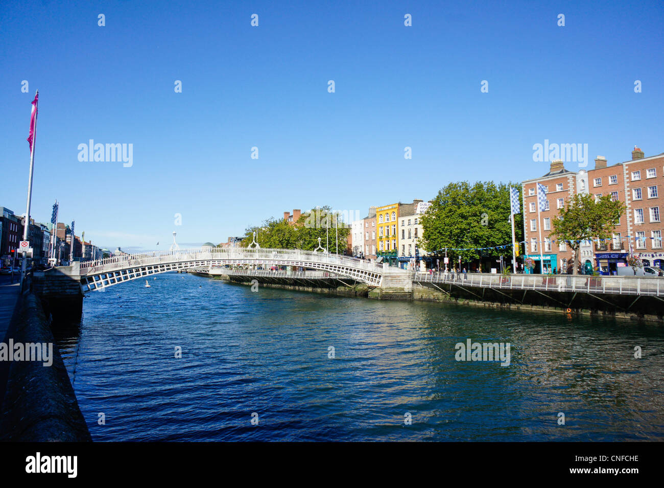 Ha'penny Bridge a Dublino Foto Stock