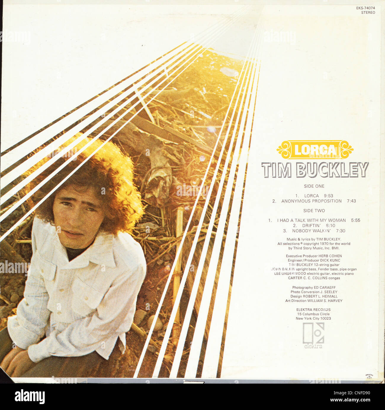 Coperchio posteriore del 1970 Tim Buckley album 'Lorca'. Foto cortesia Granamour Weems Collection Foto Stock