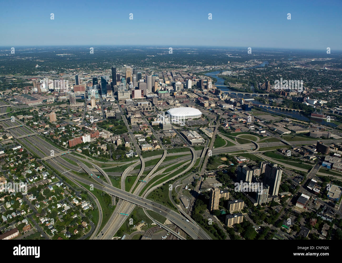 Fotografia aerea Minneapolis Minnesota Foto Stock