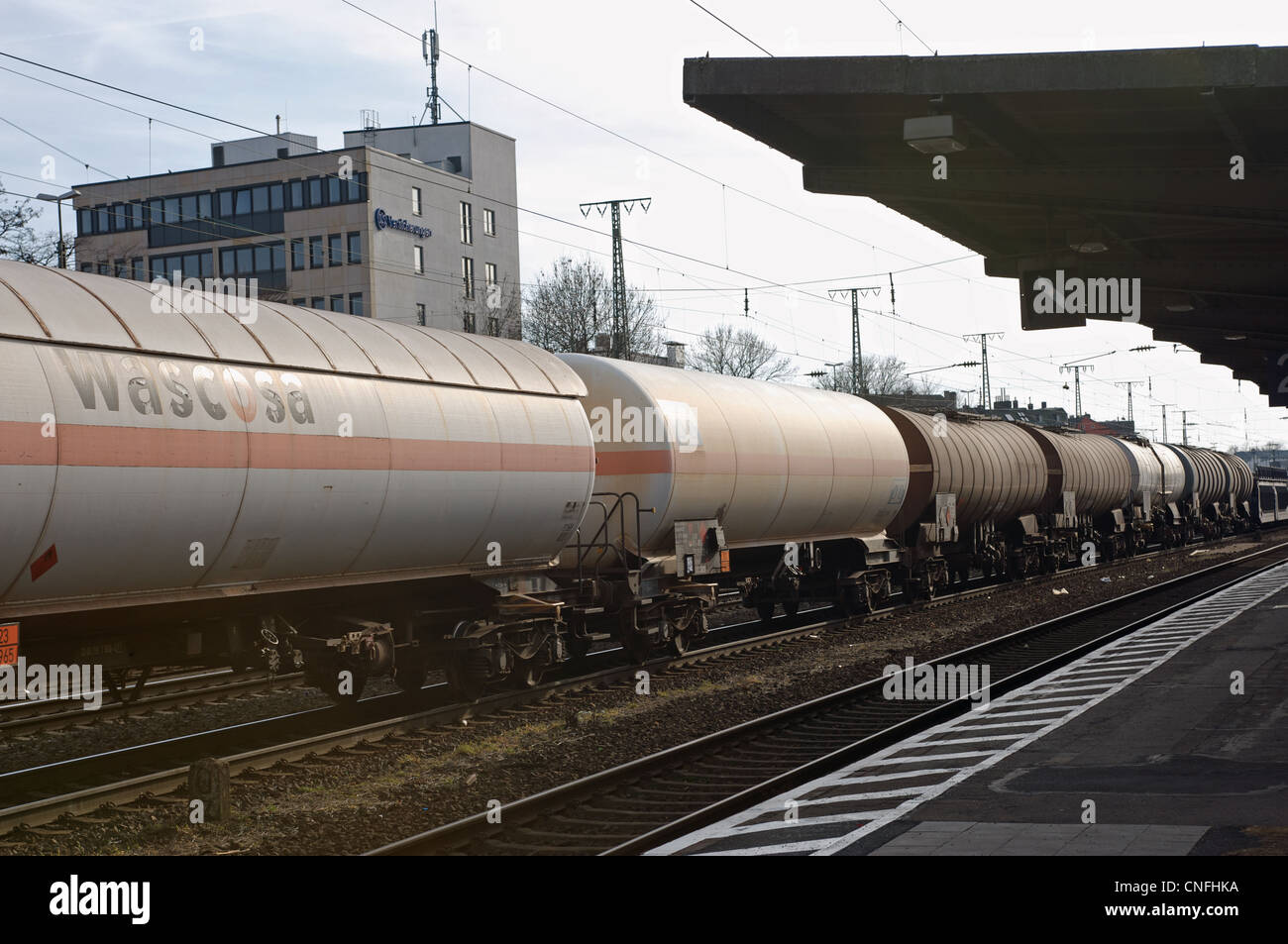 Rampa di navi cisterna per il trasporto di merci Foto Stock