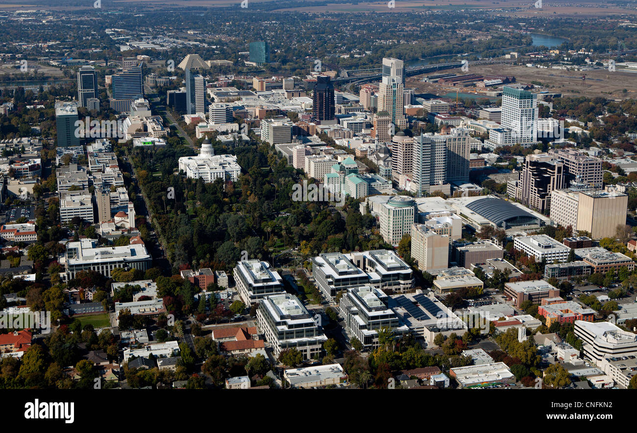 Fotografia aerea a Sacramento in California Foto Stock