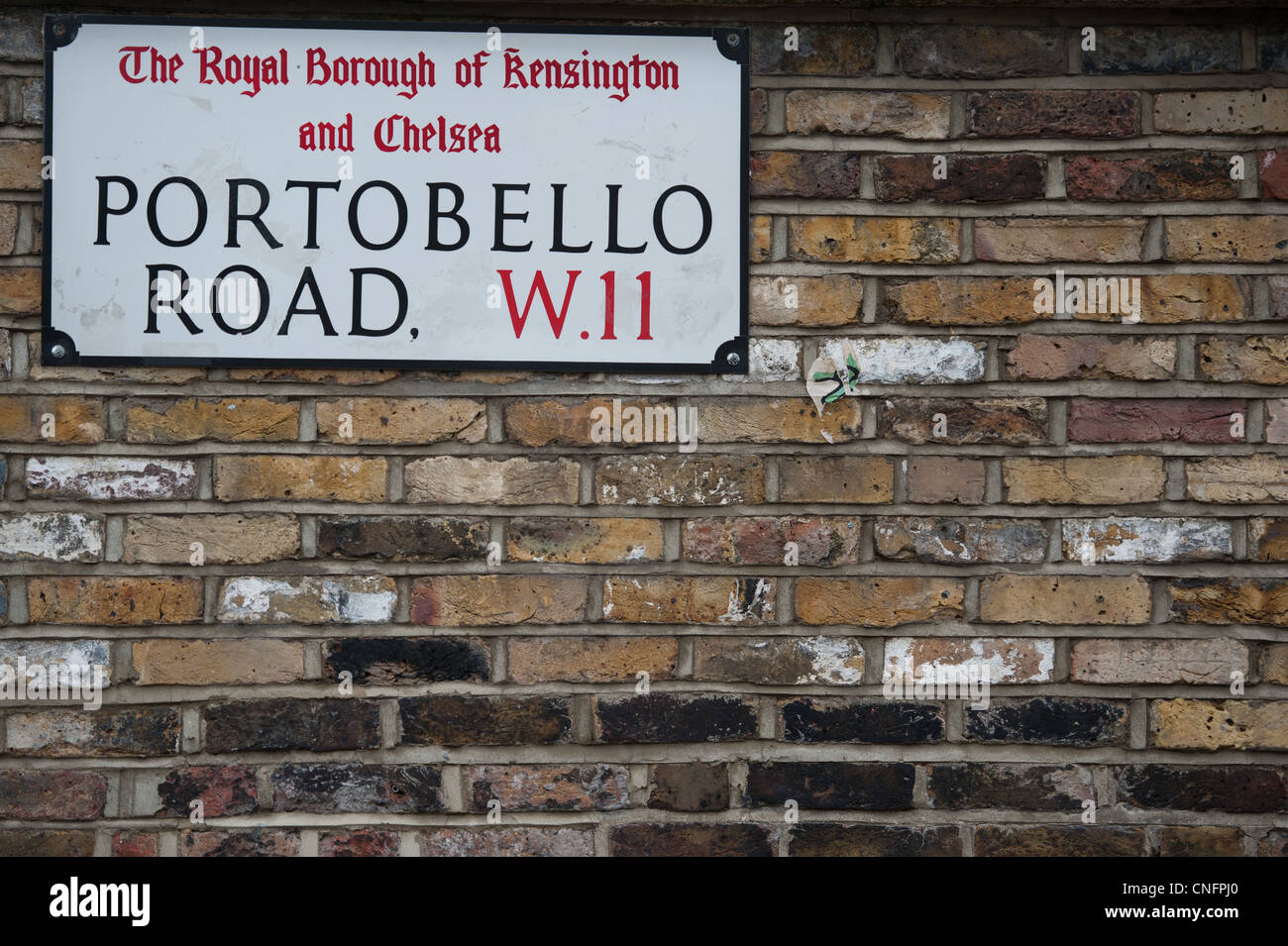 Portobello Road strada segno, London, England, Regno Unito Foto Stock