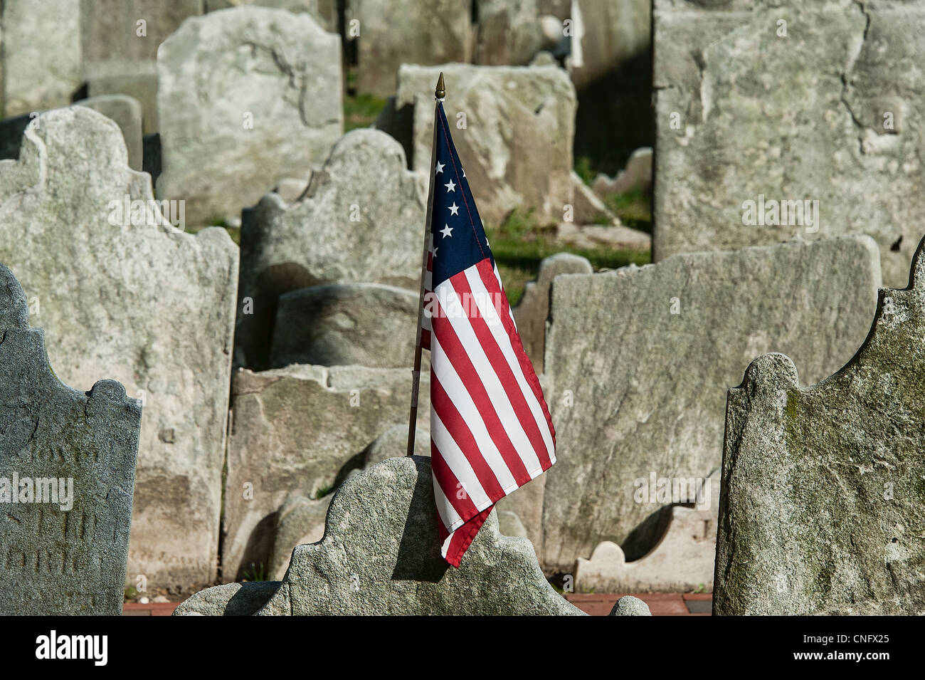Pino antico Chiesa cimitero coloniale, Philadelphia, Pennsylvania, STATI UNITI D'AMERICA Foto Stock