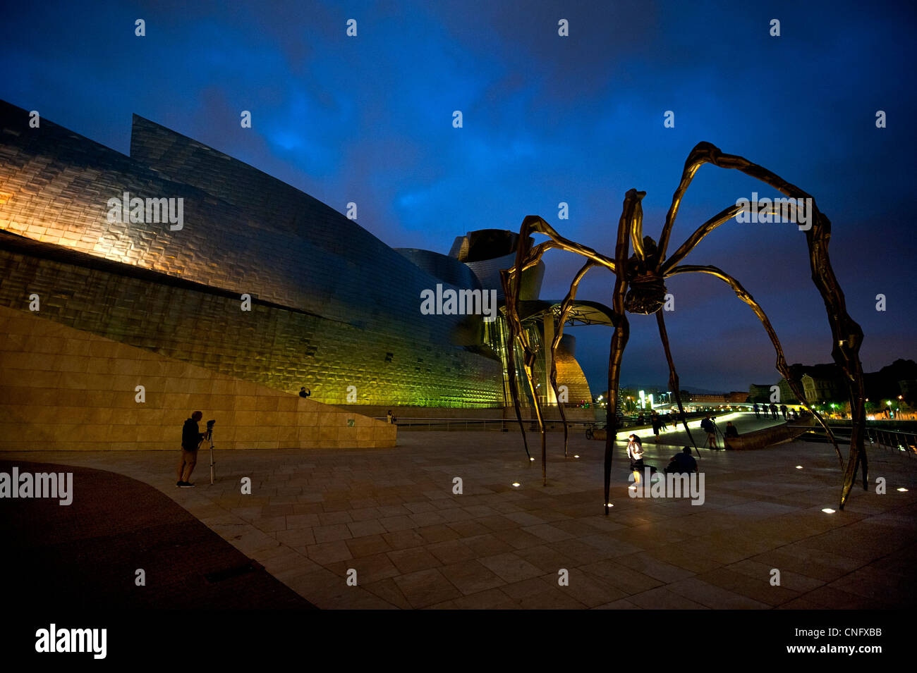 Spider scultura 'maman' di fronte al museo Guggenheim, Bilbao, Paesi Baschi Foto Stock