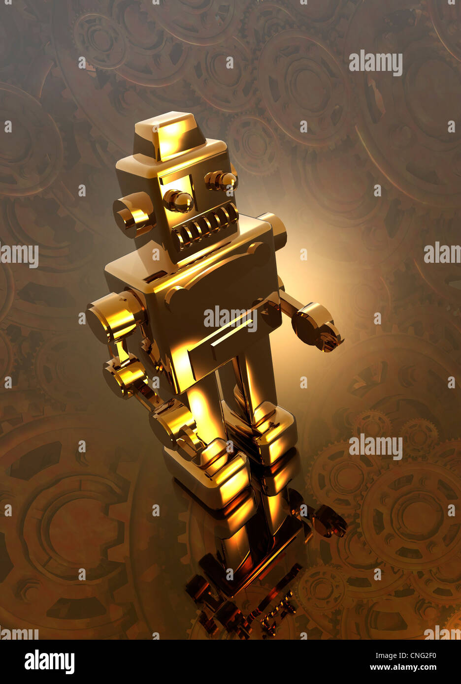 Robot retrò artwork Foto Stock