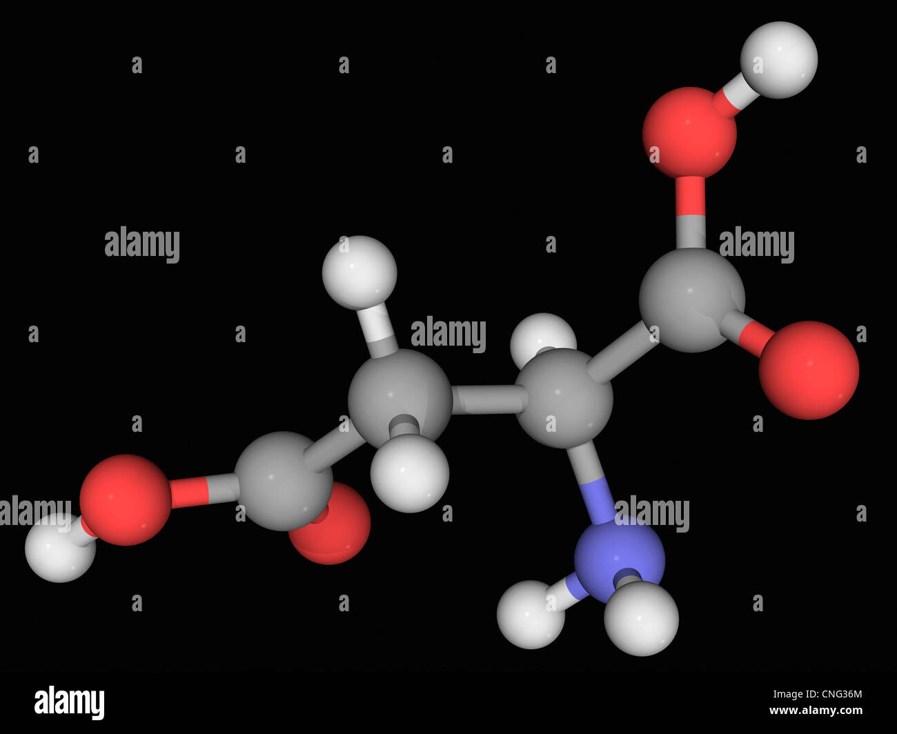 Molecola di acido aspartico Foto Stock