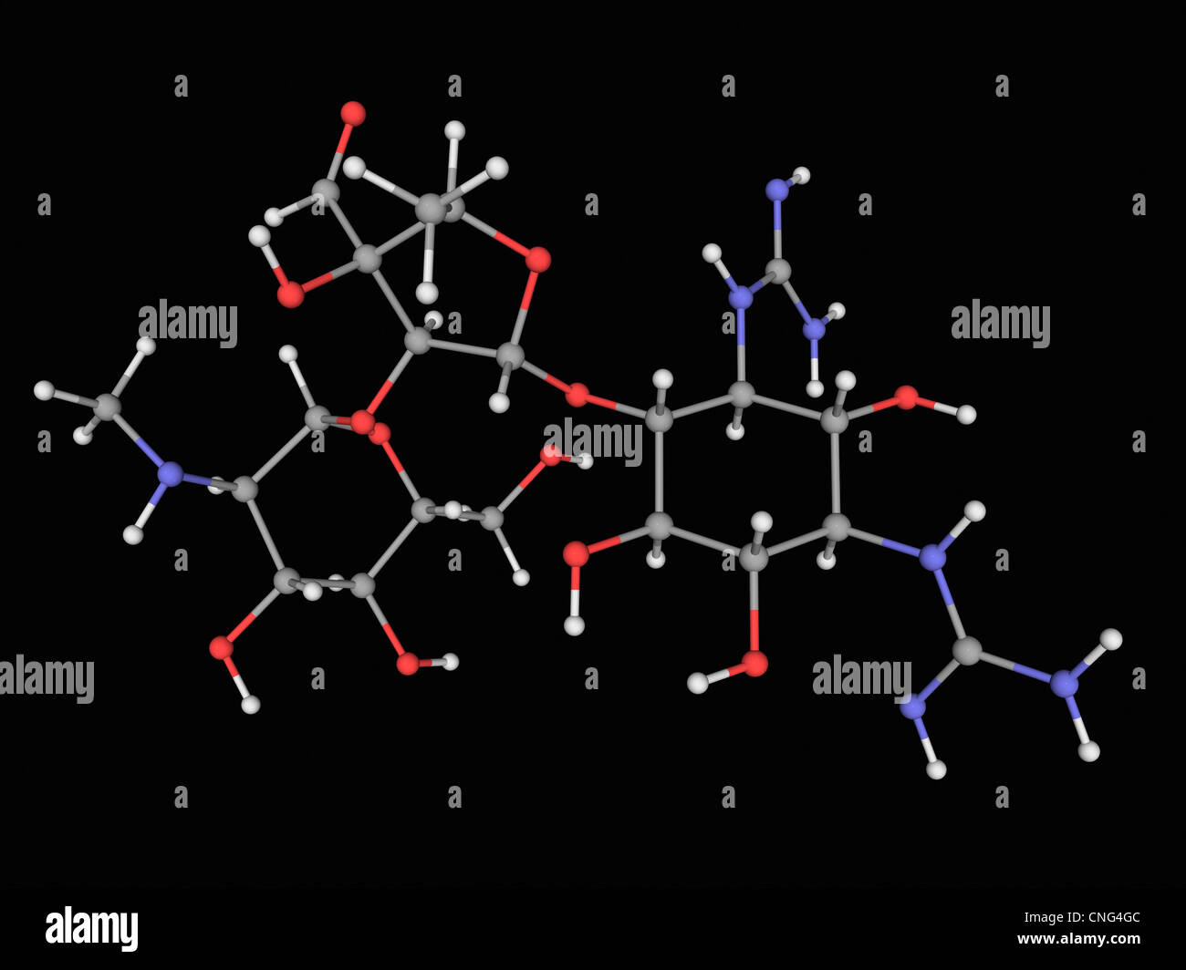 La streptomicina molecola di farmaco Foto Stock