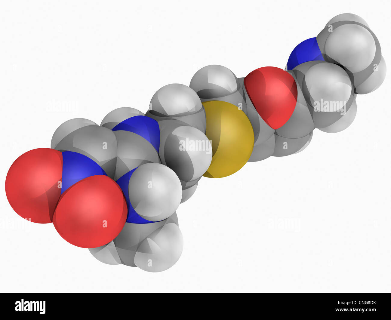 Il ranitidine molecola di farmaco Foto Stock