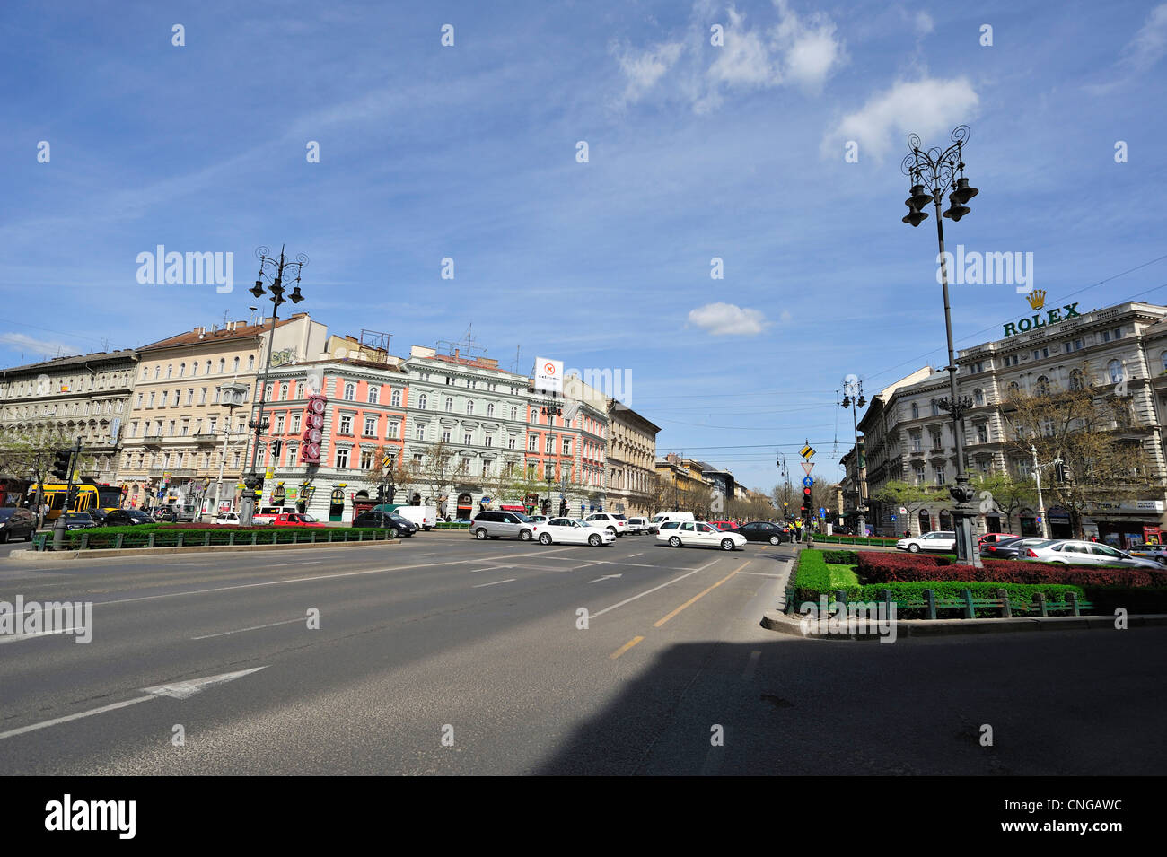 Oktogon, Budapest, Ungheria Foto Stock