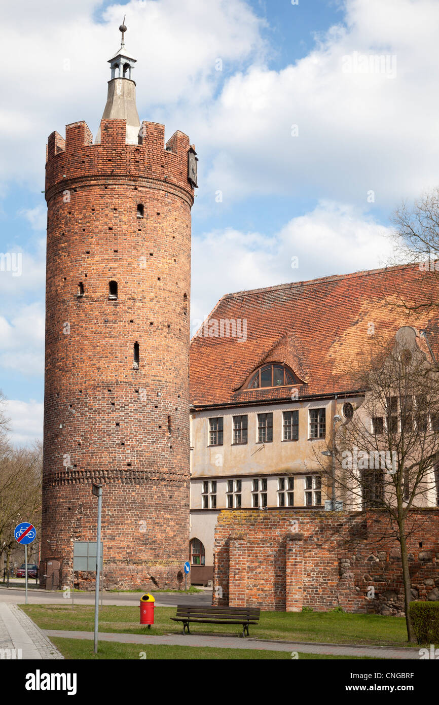 Torre da mura della città vecchia, Gubin, Polonia Foto Stock