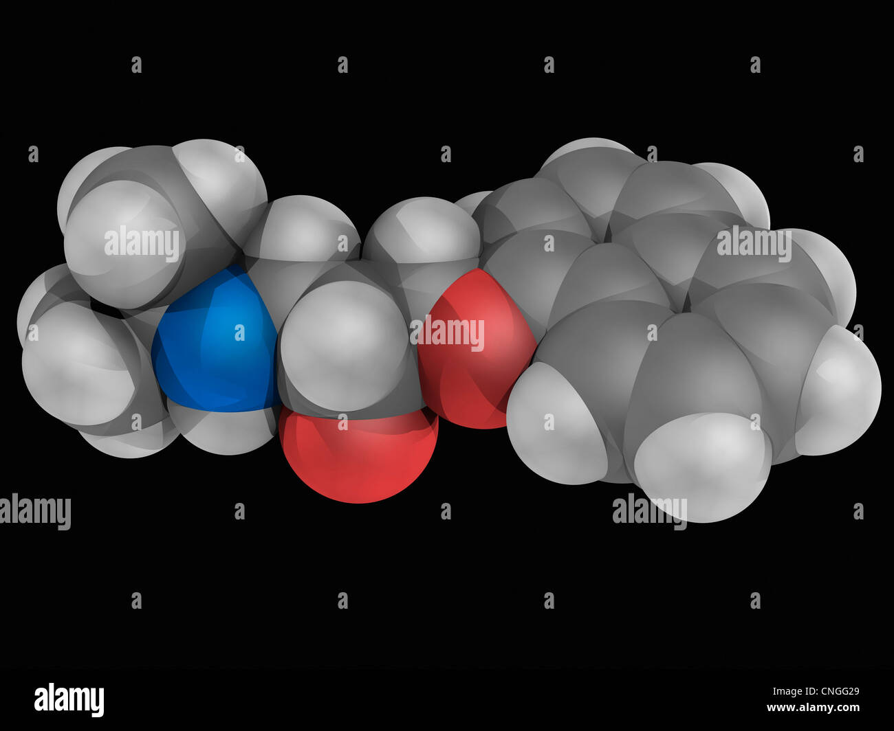 Il propanololo molecola di farmaco Foto Stock