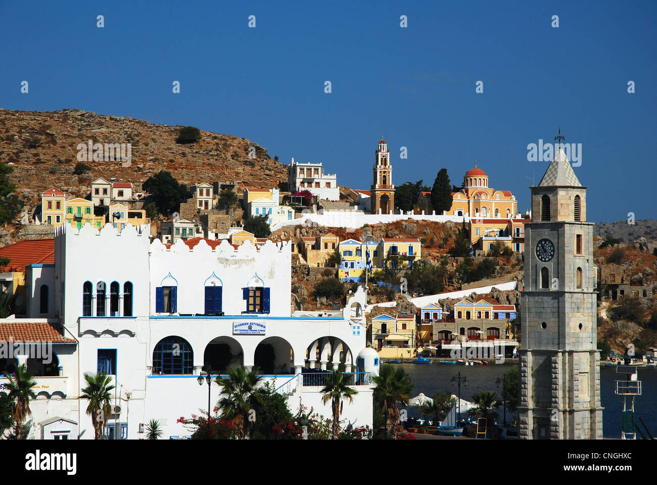 Europa Grecia DODECANNESO Symi Island Symi la città Foto Stock