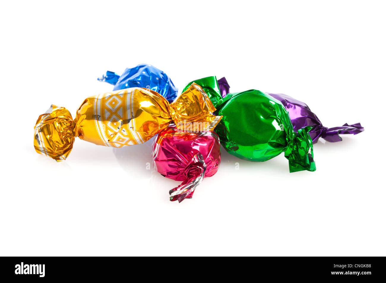 Assortimento di Hard Candy in involucri colorati Foto Stock