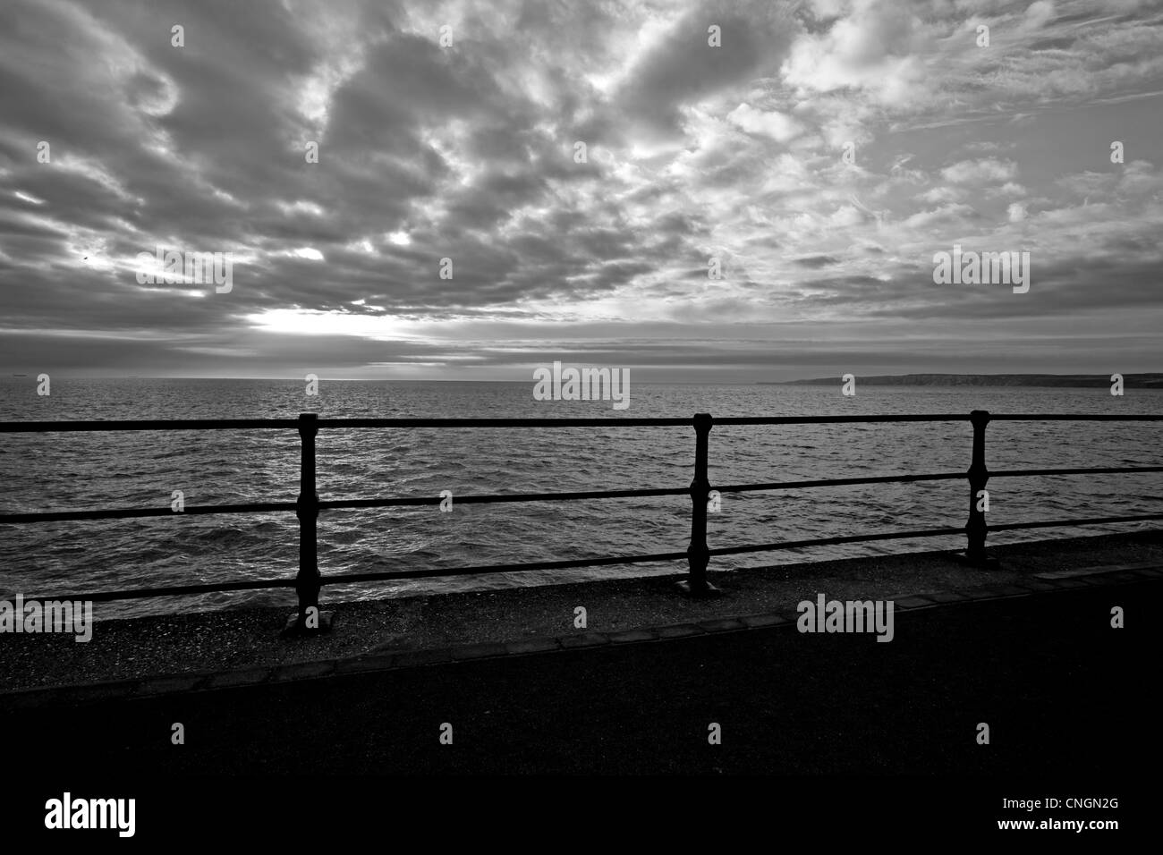 Alba - lungomare, Filey, Yorkshire Foto Stock