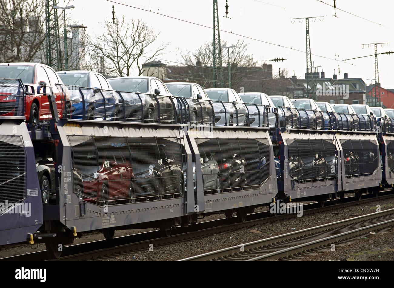 Le automobili Citroen essendo importati nella Repubblica federale di Germania per ferrovia Foto Stock