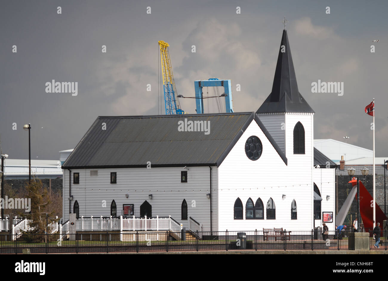 Cardiff Docks - La chiesa norvegese Arts Centre Foto Stock