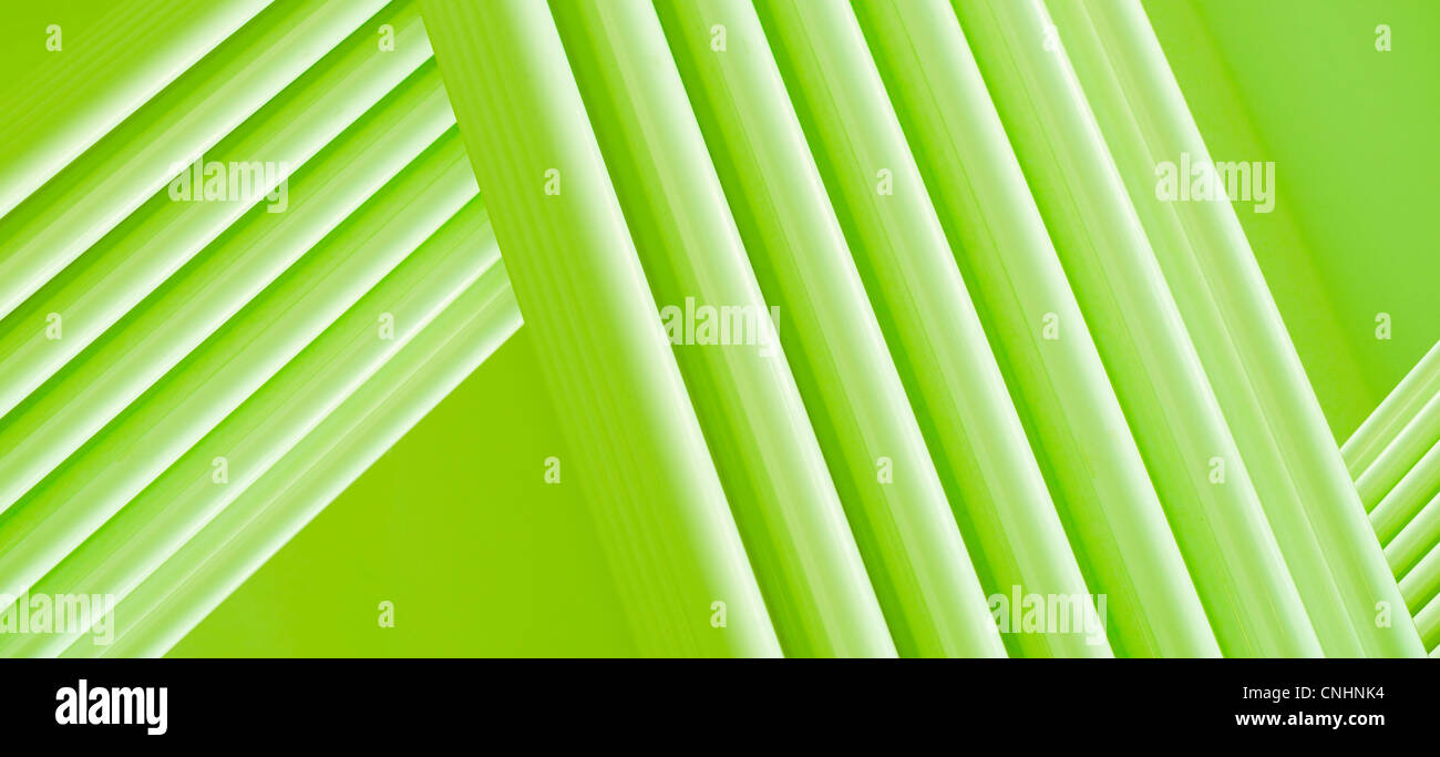 Full frame di astratta intersecante tridimensionale linee verdi Foto Stock
