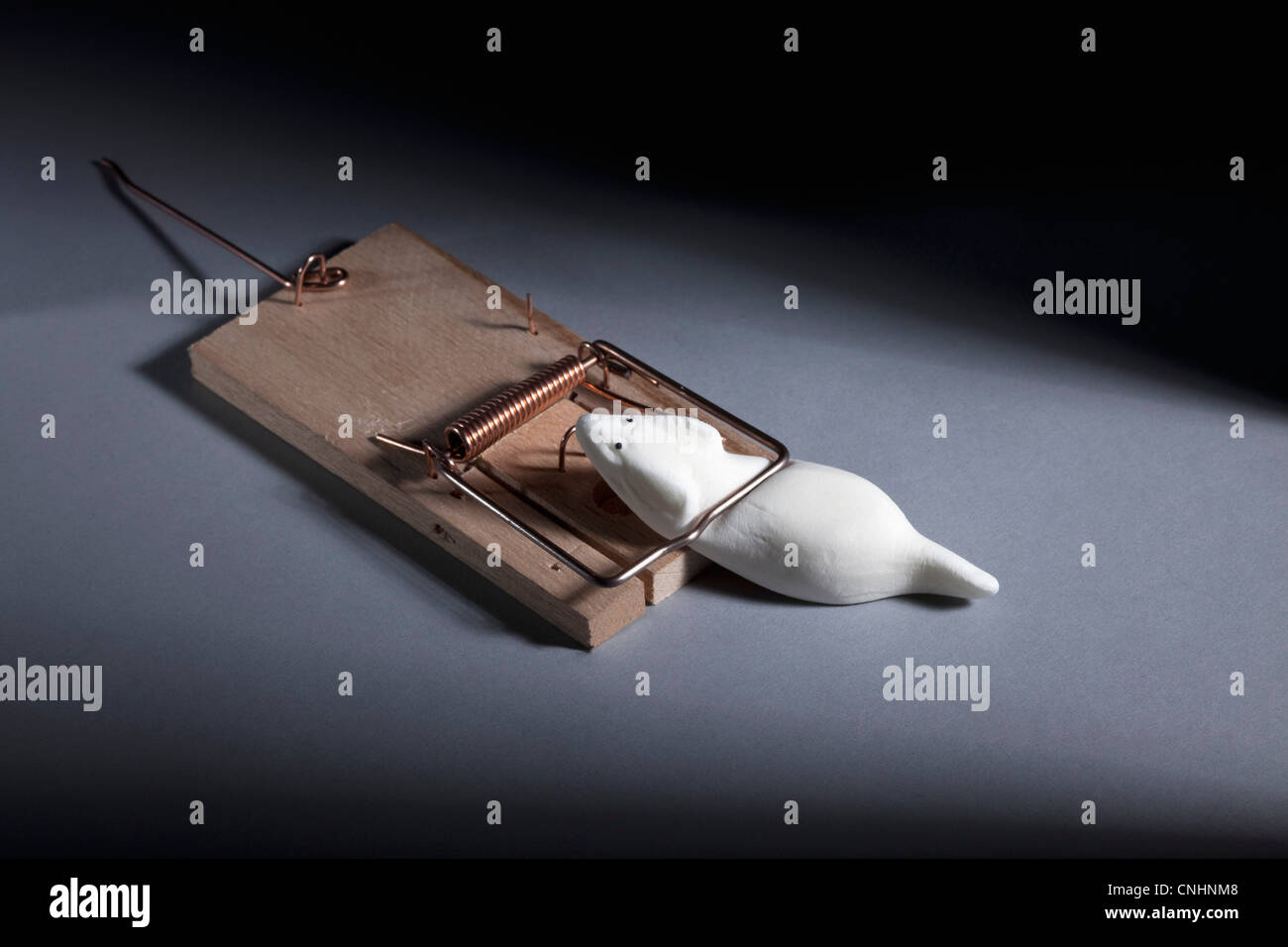 Una caramella gommosa mouse in un mousetrap Foto Stock