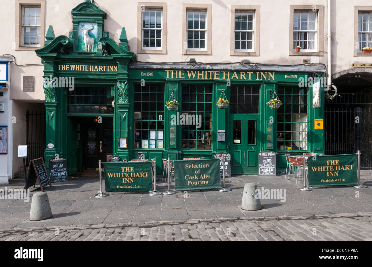 White Hart Inn pub sul Grassmarket, Edimburgo, Scozia Foto Stock
