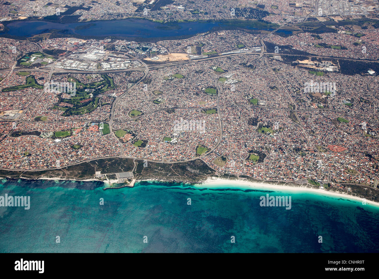 Vista aerea del litorale, Perth, Australia Foto Stock