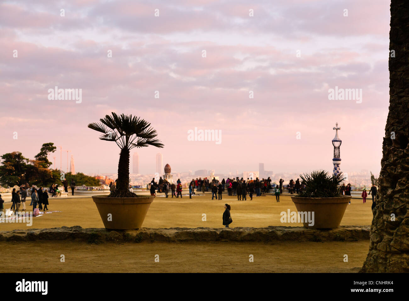 Plaza Mercado, Parc Güell Barcellona Foto Stock