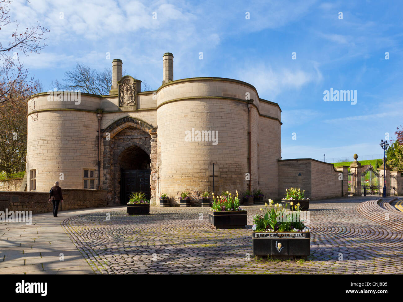 Nottingham Castle gate esterno casa Nottinghamshire East Midlands England Regno Unito GB EU Europe Foto Stock