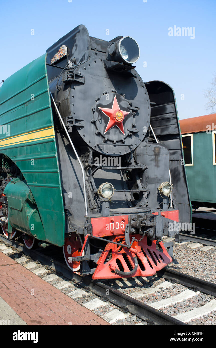 Russo locomotiva a vapore P36-0001. Costruito nel 1950 Foto Stock