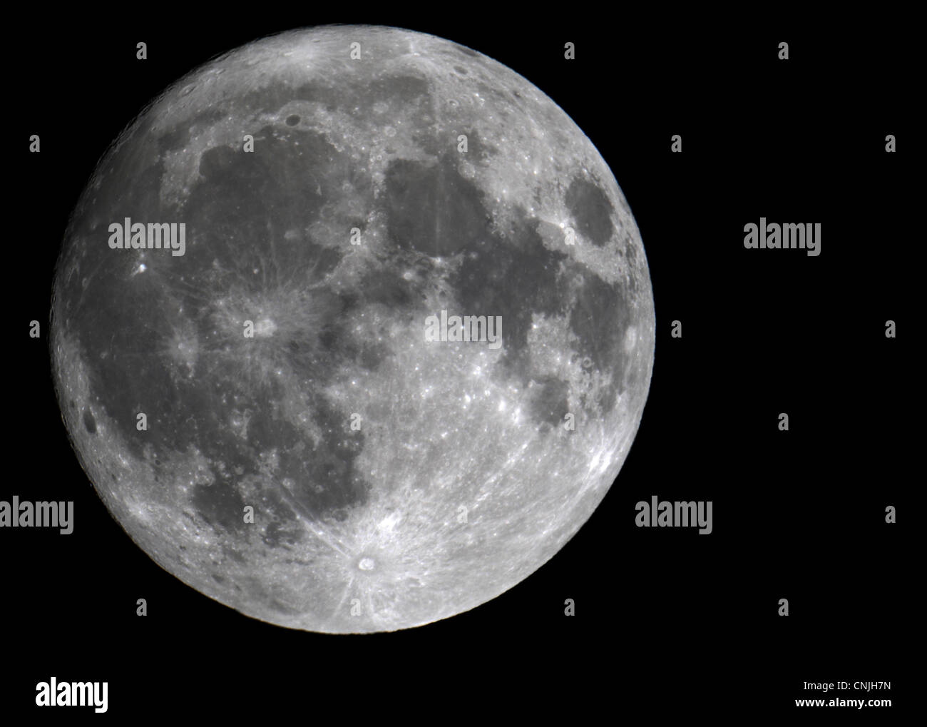 La luna fotografata da terra Foto Stock