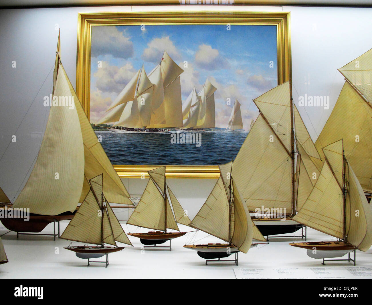 Nostalgica yacht Racing 1912 Germania Monaco di Baviera Museo tedesco Deutsches Museum Foto Stock