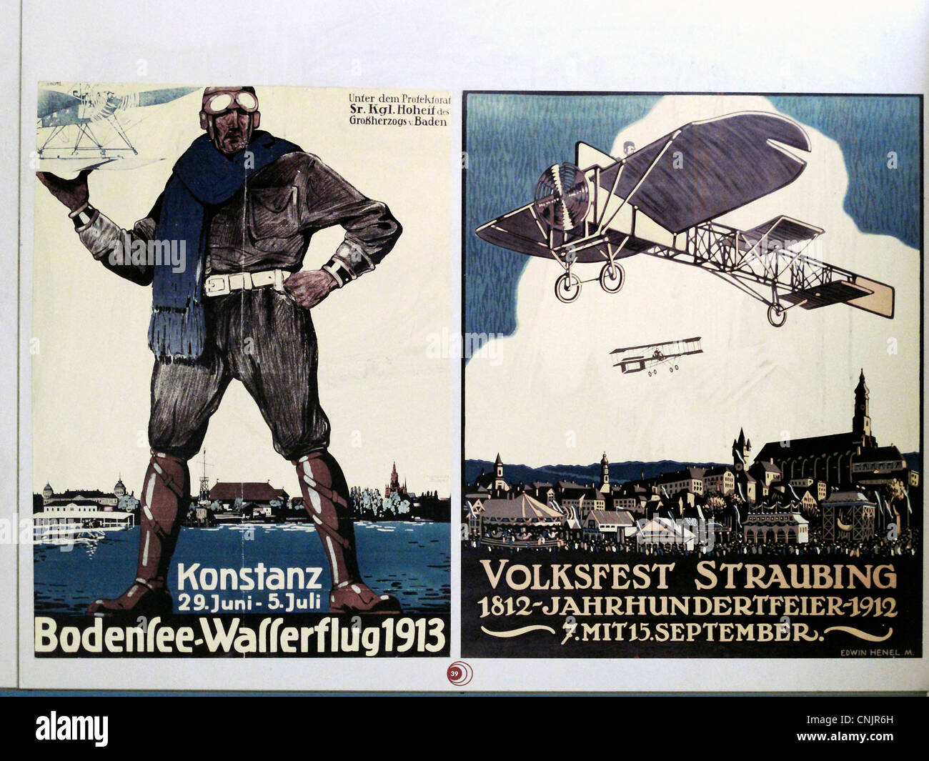 Poster di volo tedesco e Folk Festival di Straubing Germania Monaco di Baviera Museo tedesco Deutsches Museum Foto Stock