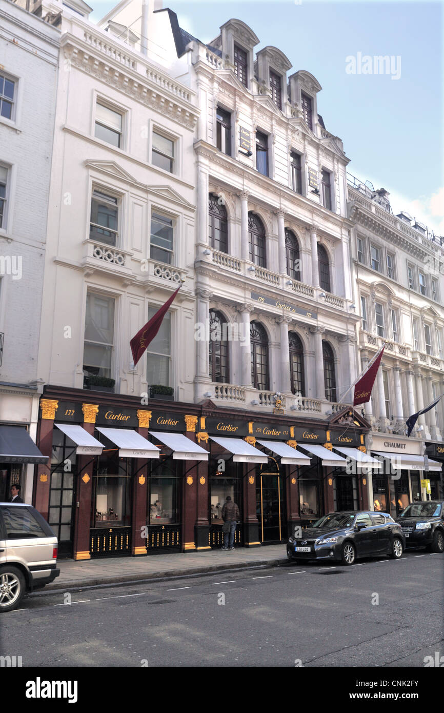 Cartier gioiellieri in Old Bond Street Mayfair London Foto Stock