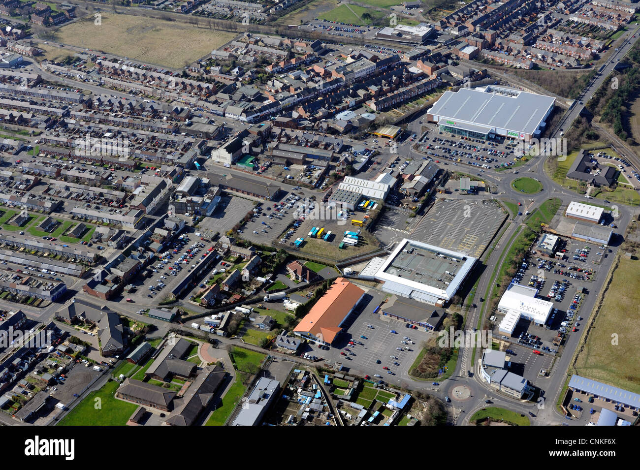 Vista aerea di Ashington, Northumberland Foto Stock