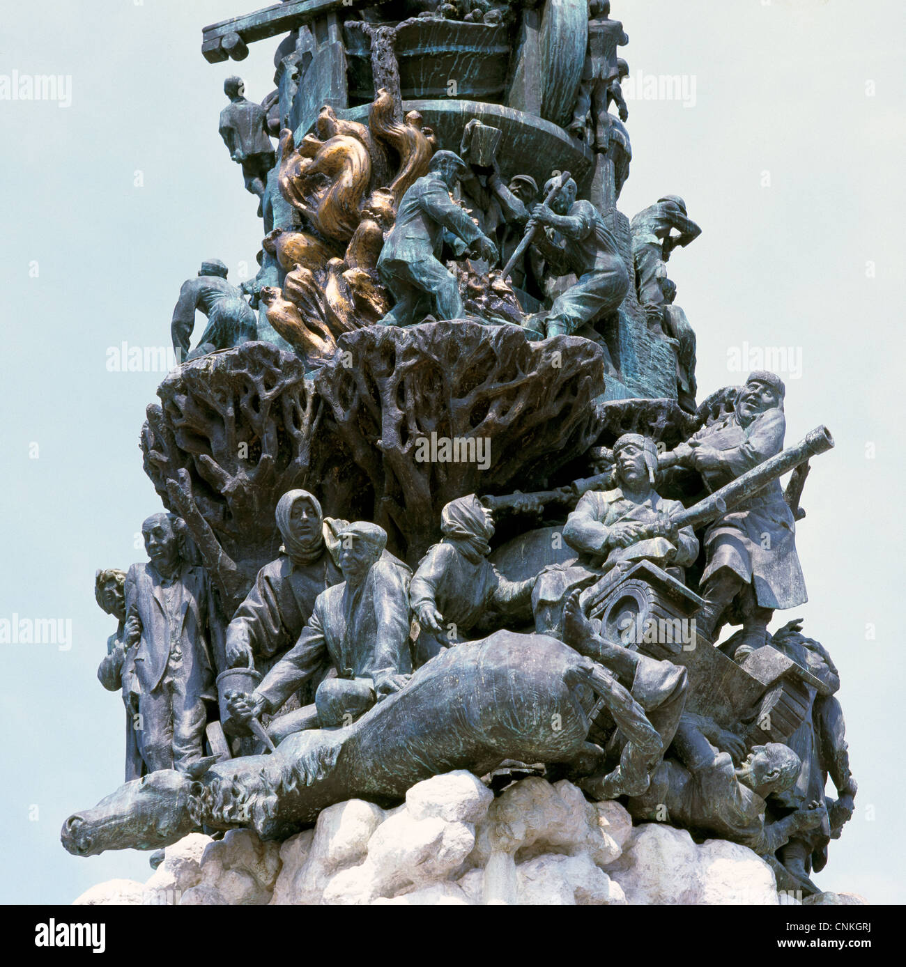 Stadtmonument 'Turm der Arbeit" Juergen von Weber mit Darstellung der Stadtgeschichte von Salzgitter nel Land della Bassa Sassonia Foto Stock