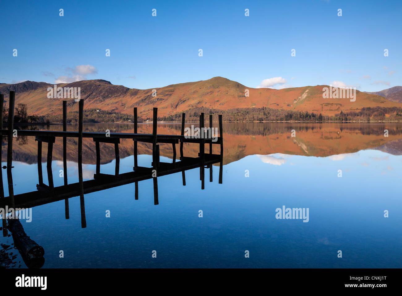 Imbarcadero, Barrow Bay, Derwentwater, Near Keswick Lake District inglese Foto Stock