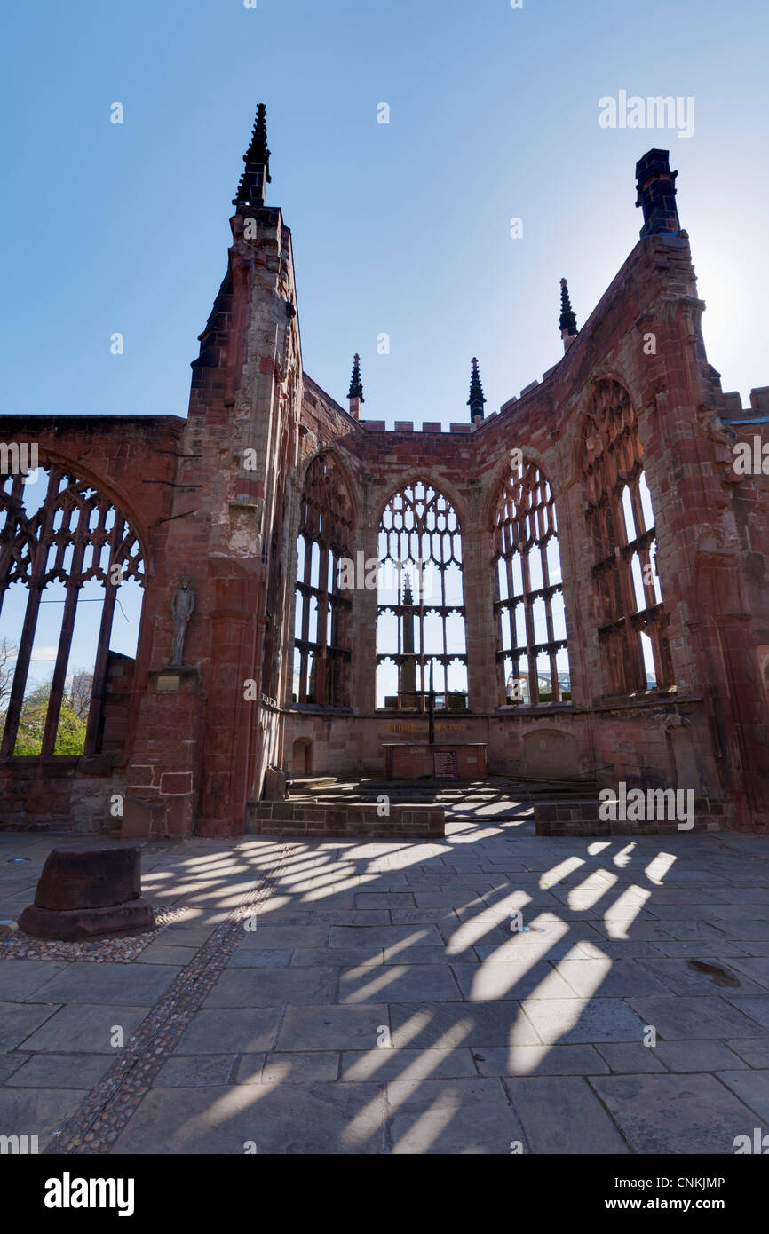 Coventry vecchia cattedrale distrutta durante i bombardamenti della seconda guerra mondiale 2 West Midlands England Regno unito Gb europa eue Foto Stock