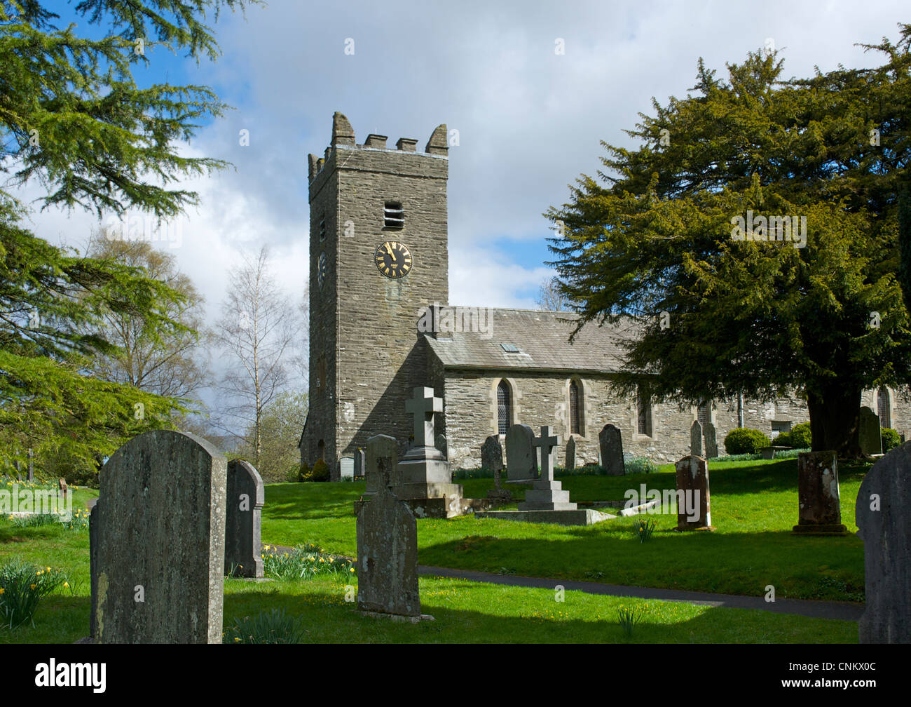Chiesa del Gesù, Troutbeck, Parco Nazionale del Distretto dei Laghi, Cumbria Regno Unito Foto Stock