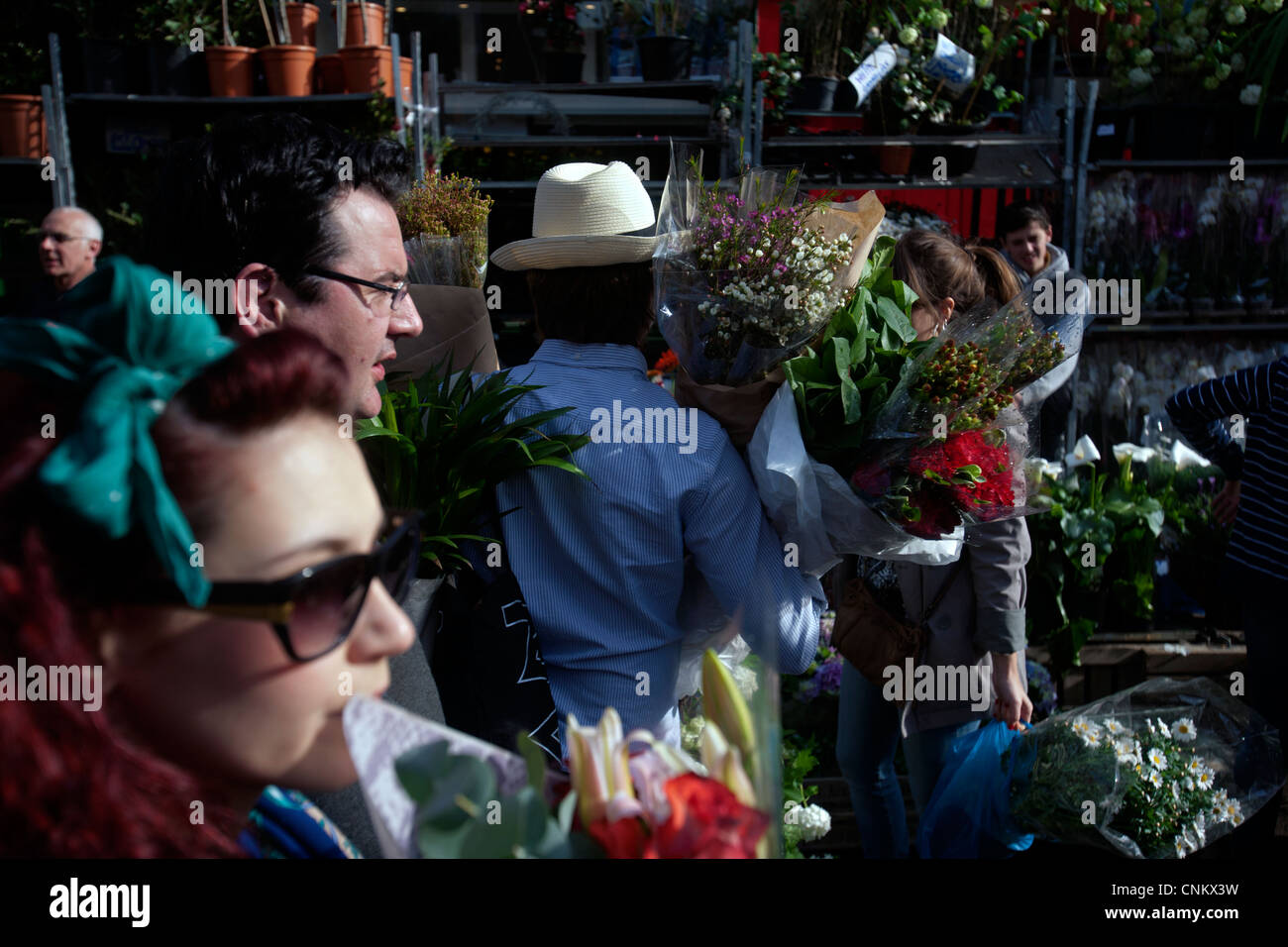 Columbia road flower market east London Foto Stock