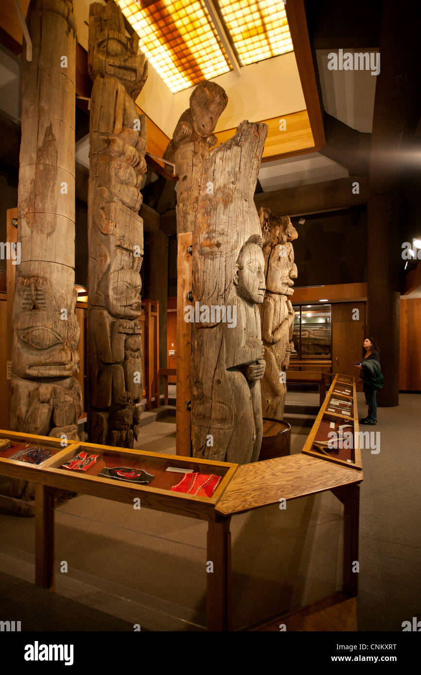 Il vecchio totem. Totem Heritage Centre. Ketchikan. L'Alaska. Stati Uniti d'America Foto Stock