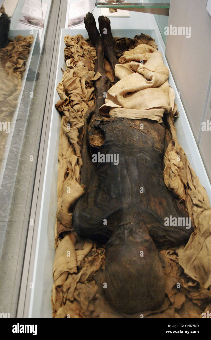La mummia di una donna non identificato. Datata intorno al 700 A.C. Fine Terzo Periodo Intermedio. Probabilmente da Tebe. Foto Stock