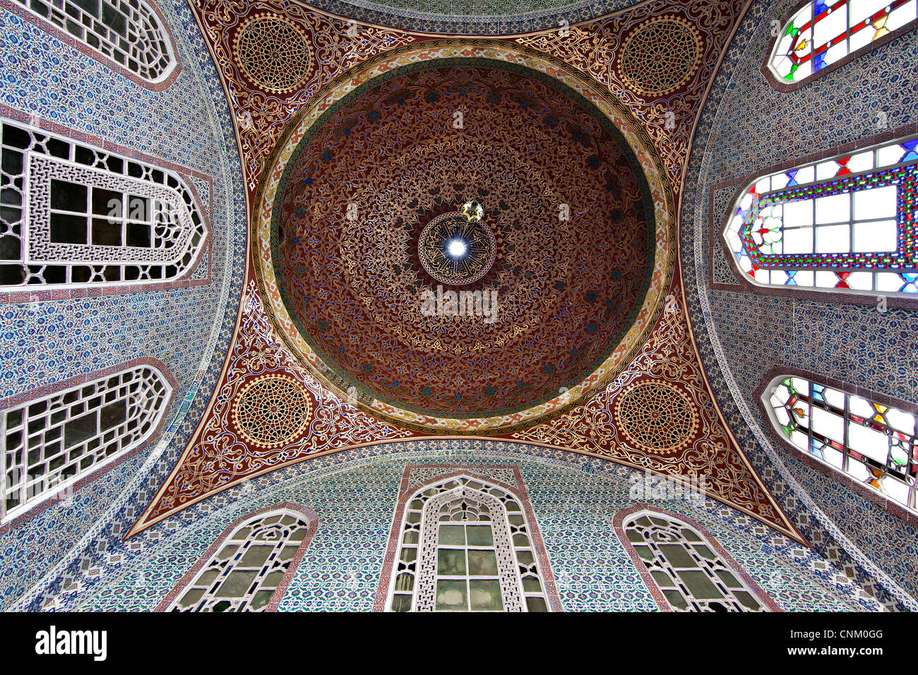 Camera da letto Padiglione di Murad III, Harem, Topkapi Saray Sarayi Palace, Sultanahmet, Istanbul, Turchia Foto Stock