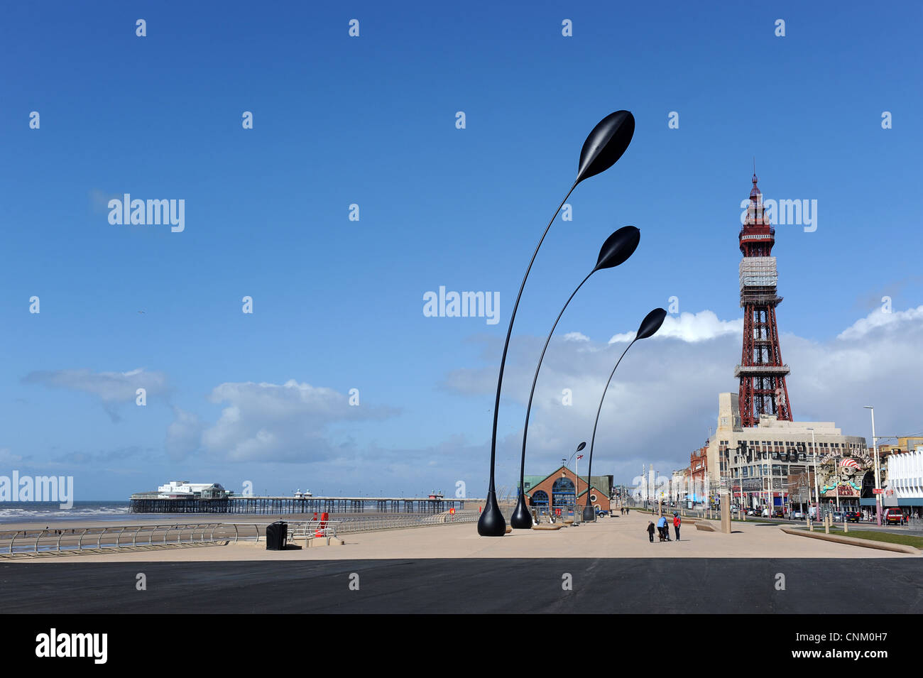 Blackpool Promenade e Tower Lancashire lungomare Regno Unito Foto Stock