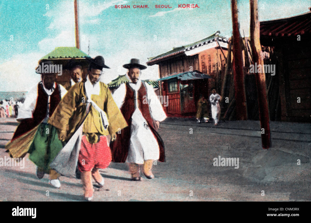 Portantina, Seoul, Corea circa 1910 Foto Stock