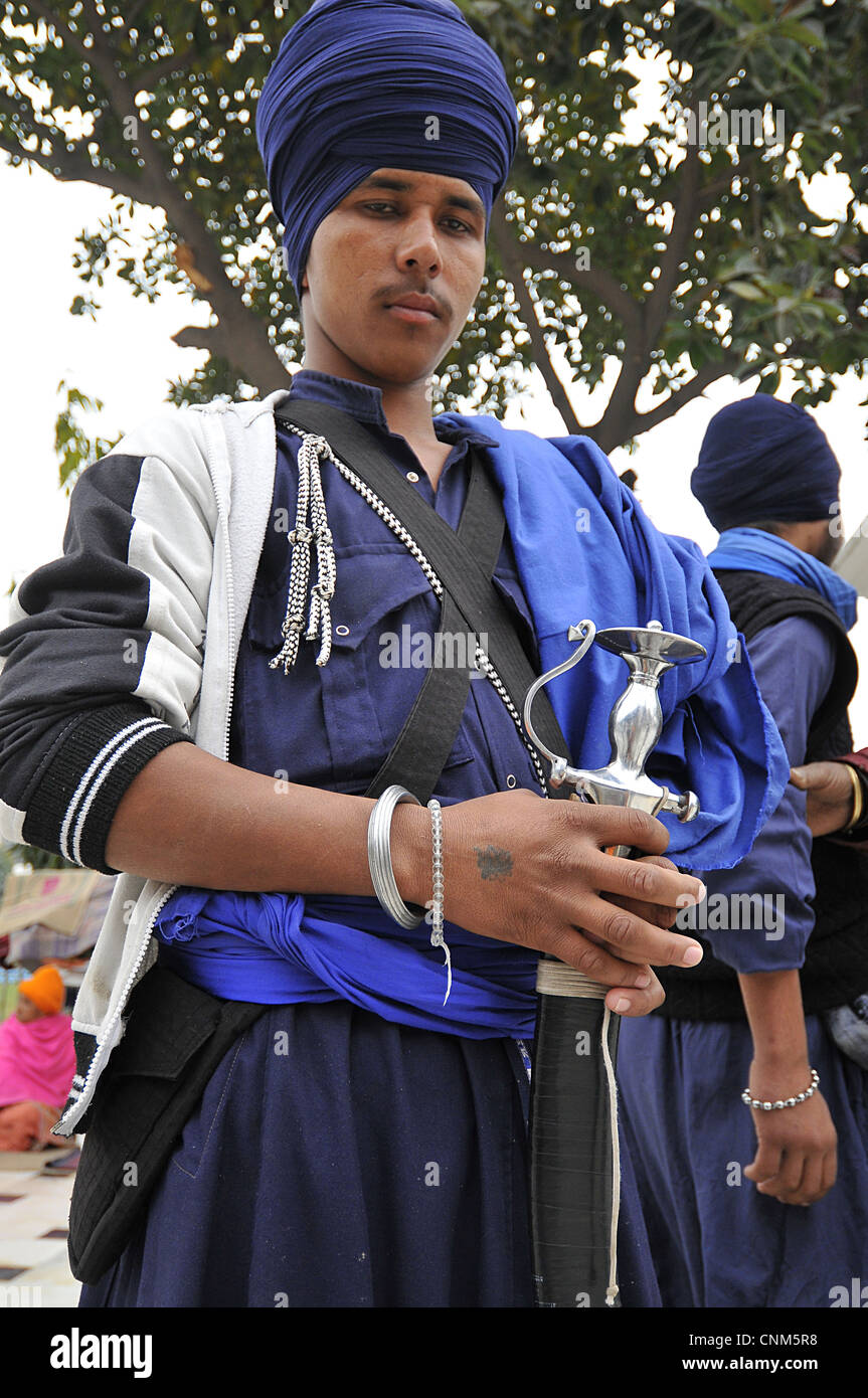 India Punjab Amritsar Tempio Dorato o Hari Mandir simboli della religione sikh Foto Stock