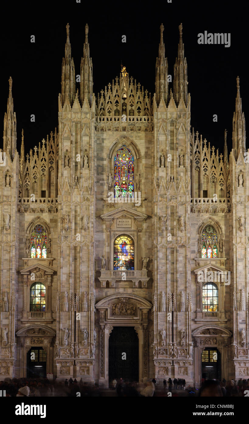 Duomo di notte, Milano, Lombardia, Italia, Europa Foto Stock